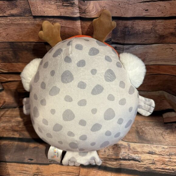 Squishmallows Odile Gray Spotted Seal Plush w/ Antlers & Earmuffs Holiday 10" - Picture 5 of 7